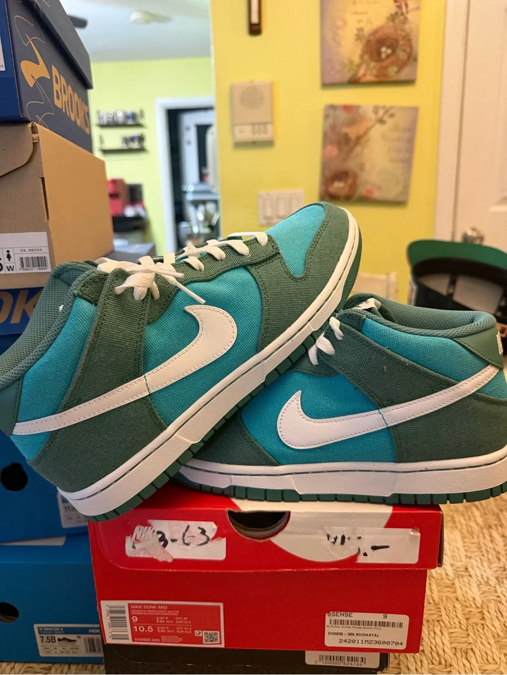 Nike Dunk Mid Bicoastal - Teal/White sz 9 mens new in box ( 2023 ) ..